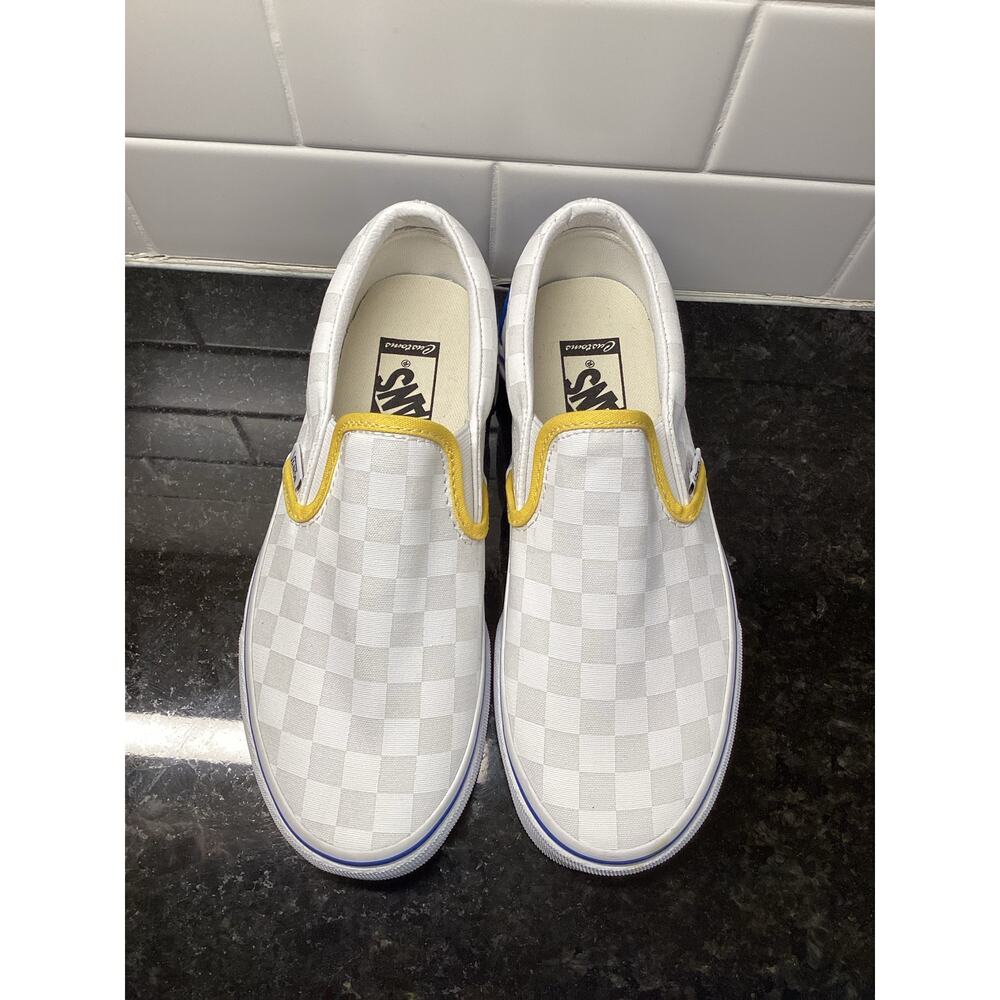 Vans Off The Wall Womens Check Classic Slip-On  Sneakers White Gray Size M4.5/W6 - Picture 3 of 8